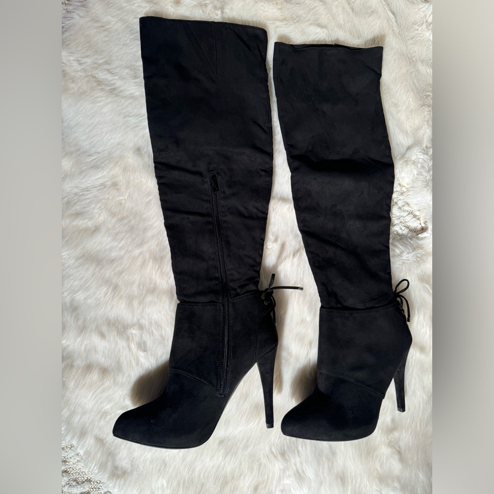 Women's Slouch Pointed Toe Stiletto Heel Knee High Boots US 8M
